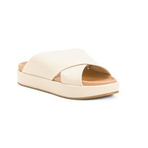BEEK Eggshell Leather Kite Platform Sandals